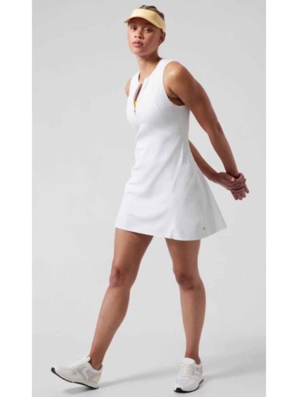 NEW Athleta Ace Tennis Mini Dress White Sleeveless Sporty Athleisure Athletic